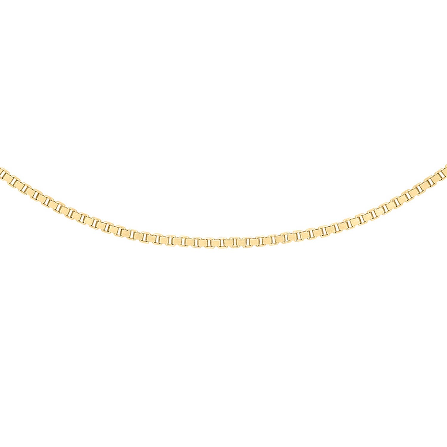 9ct Yellow Gold Solid Venetian Box Chain 40-45cm
