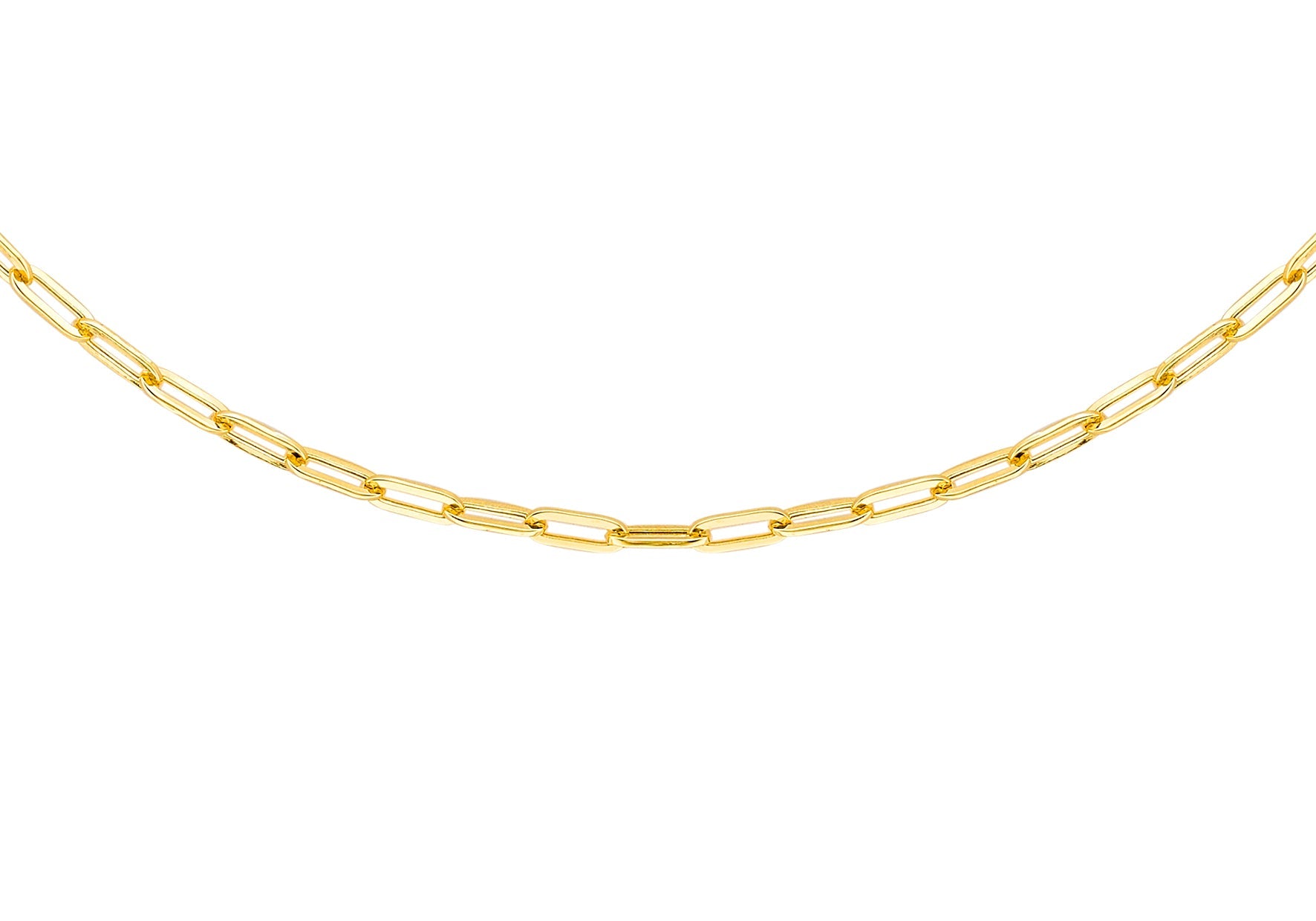 9ct Yellow Gold Paper Chain Necklace 45 cm