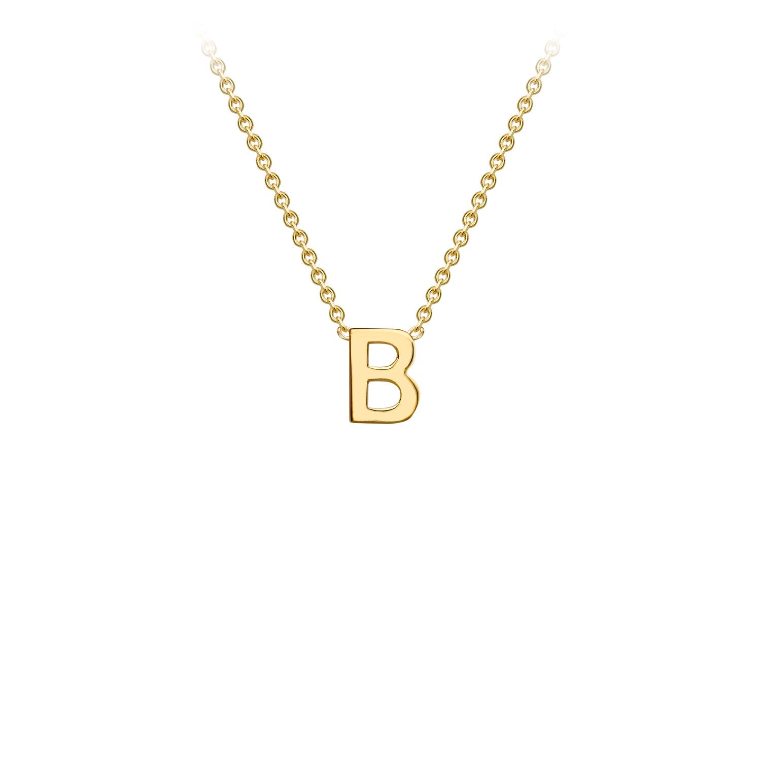 9ct Yellow Gold 'B' Initial Adjustable Letter Necklace 38/43cm