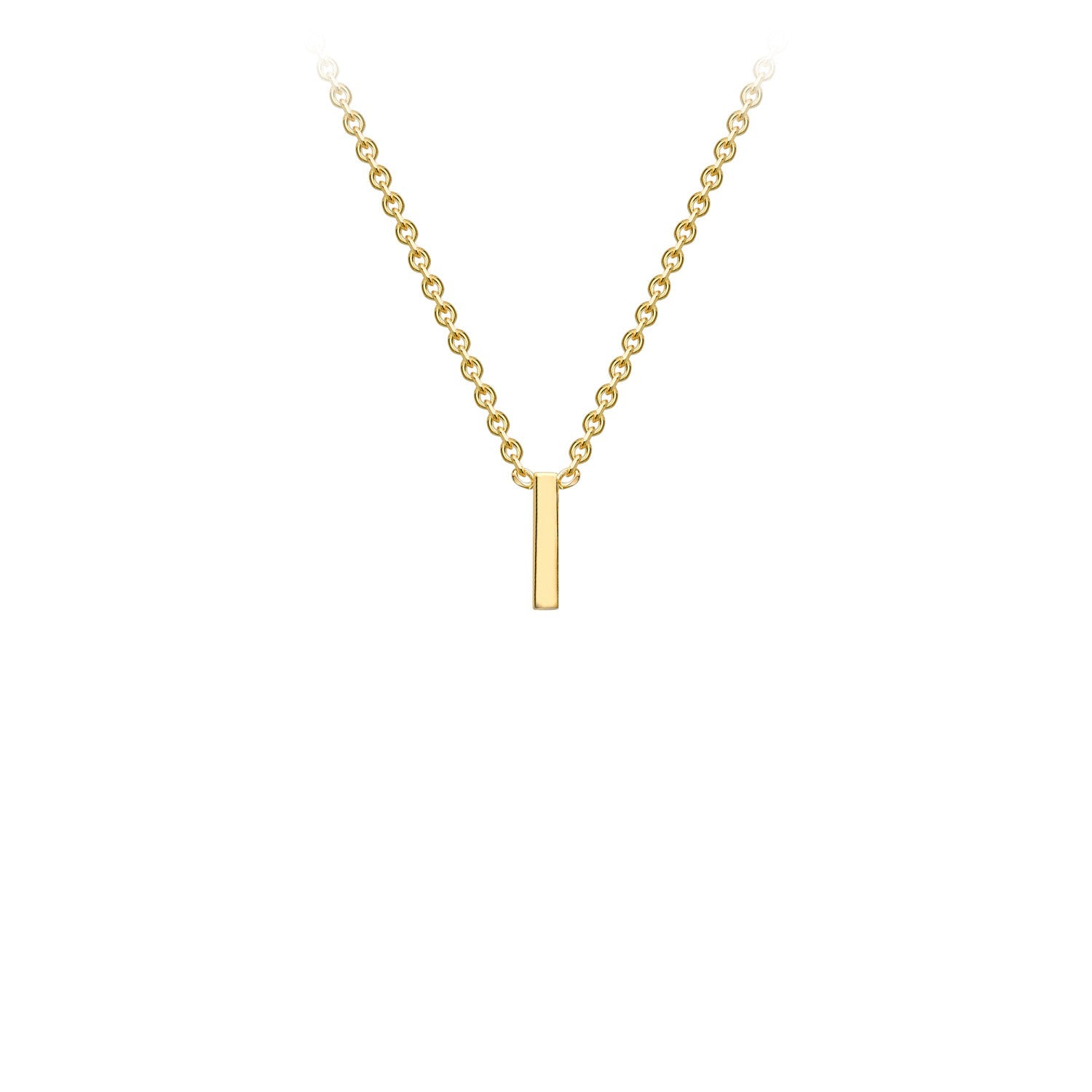 9ct Yellow Gold 'I' Initial Adjustable Letter Necklace 38/43cm