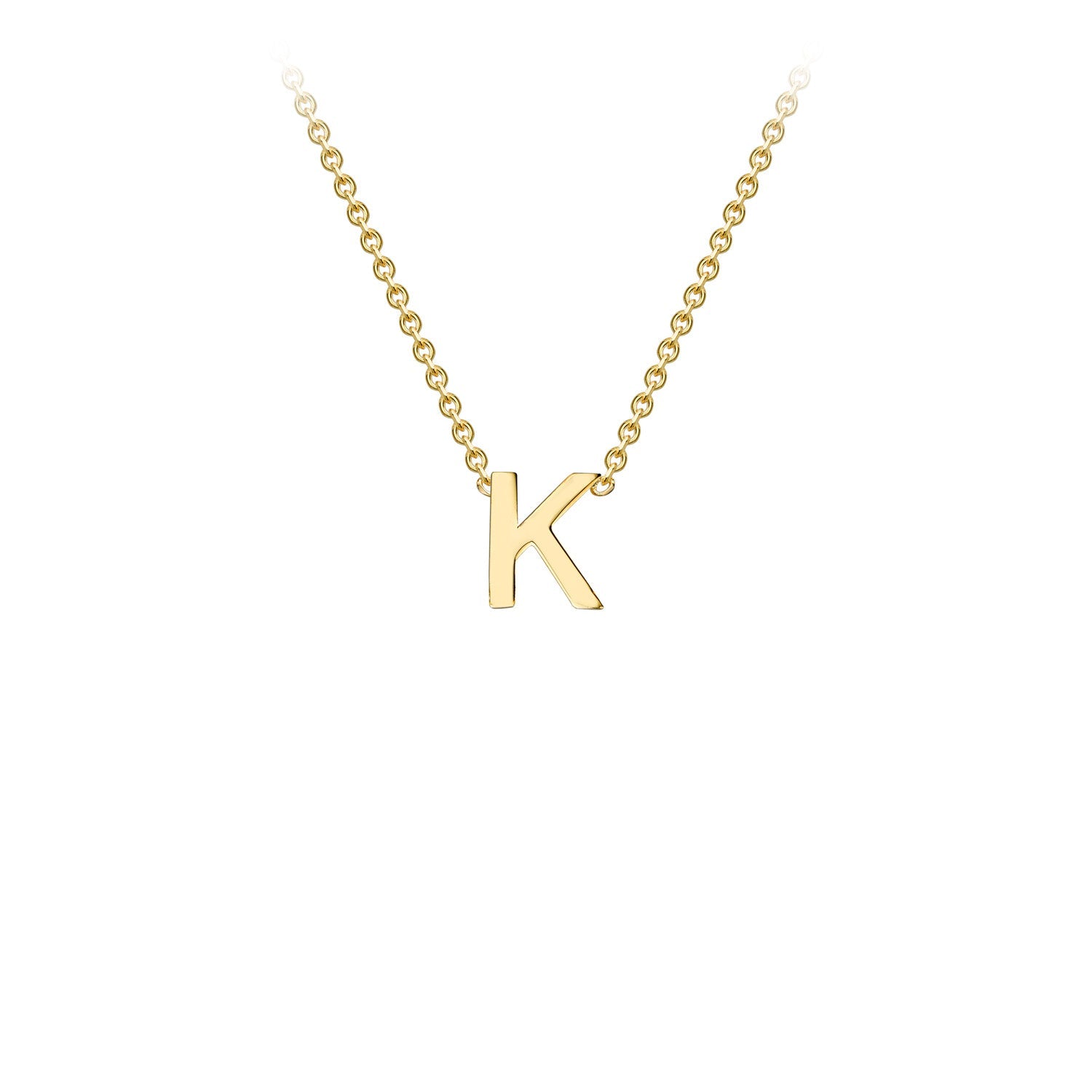 9ct Yellow Gold 'K' Initial Adjustable Letter Necklace 38/43cm