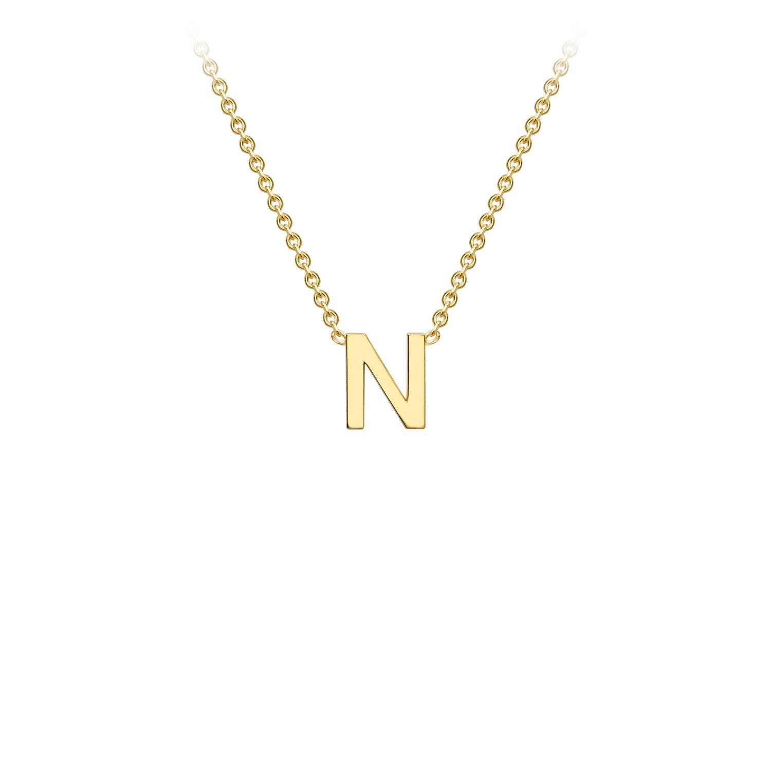 9ct Yellow Gold 'N' Initial Adjustable Letter Necklace 38/43cm