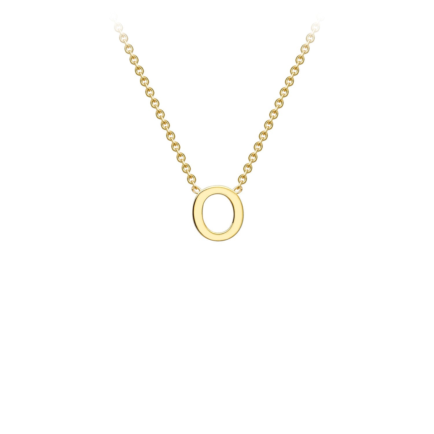 9ct Yellow Gold 'O' Initial Adjustable Letter Necklace 38/43cm