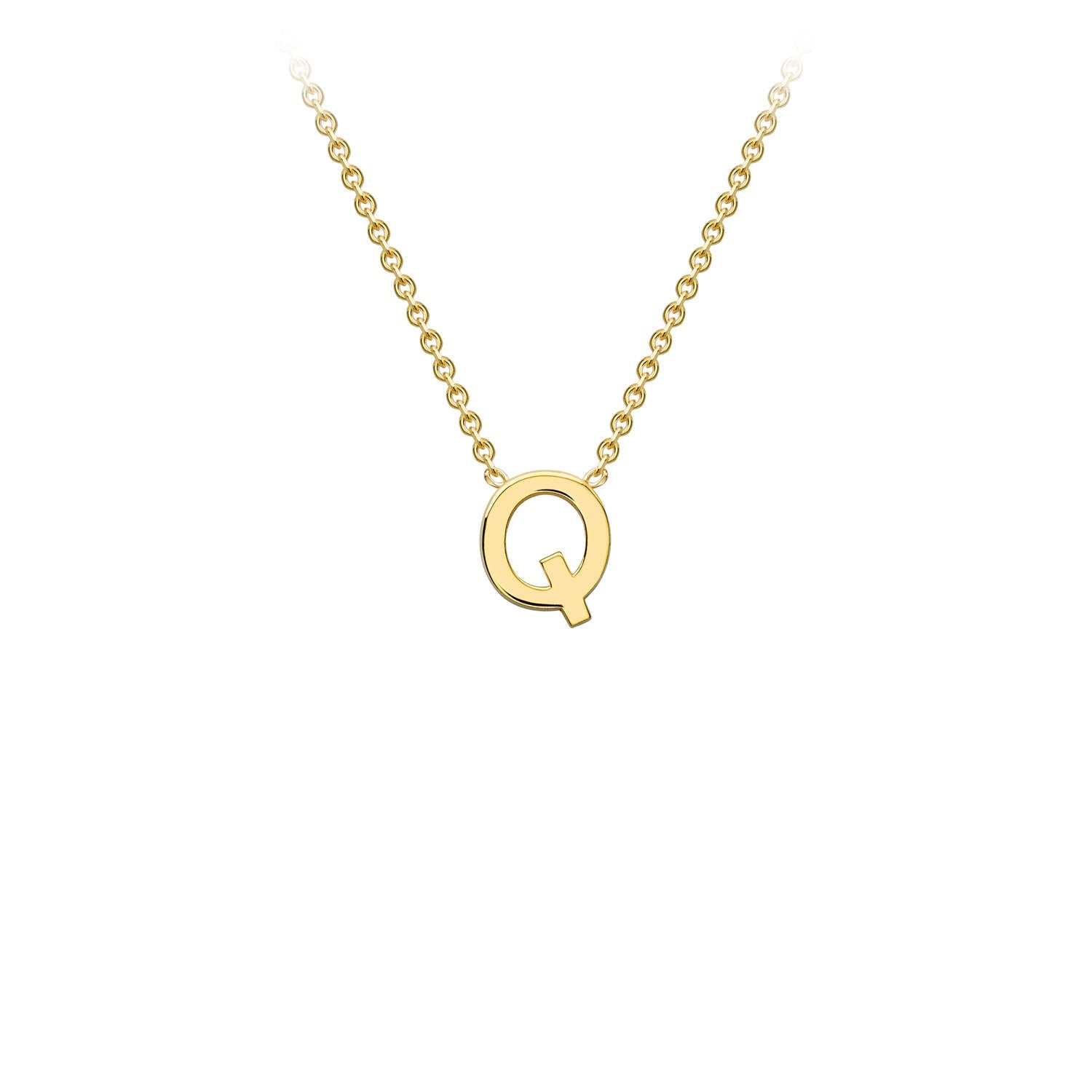 9ct Yellow Gold 'Q' Initial Adjustable Letter Necklace 38/43cm