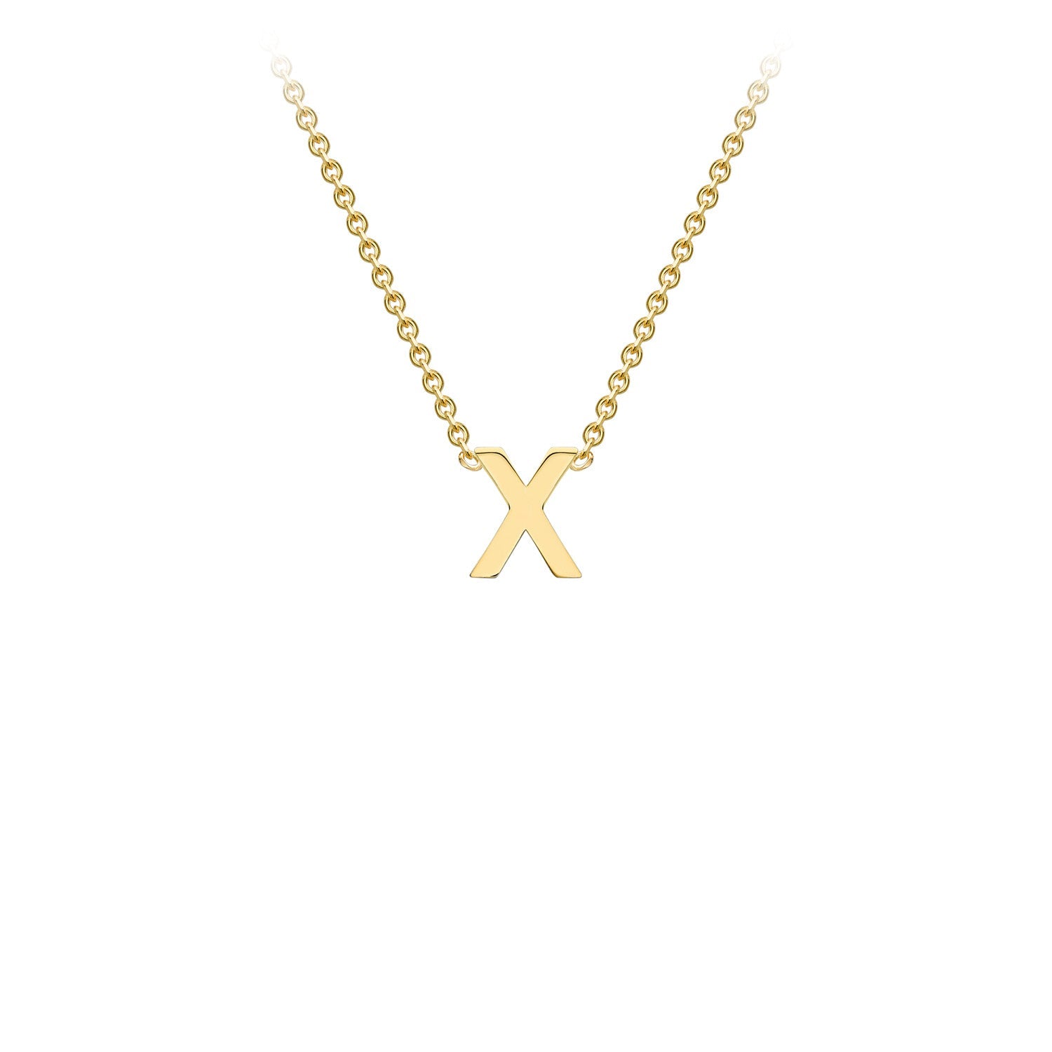 9ct Yellow Gold 'X' Initial Adjustable Letter Necklace 38/43cm