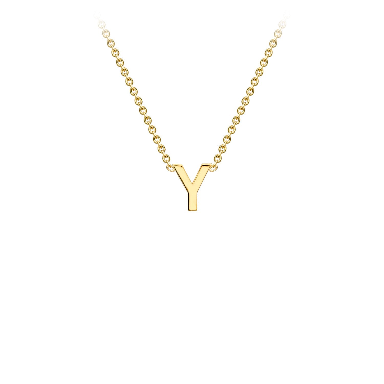 9ct Yellow Gold 'Y' Initial Adjustable Letter Necklace 38/43cm
