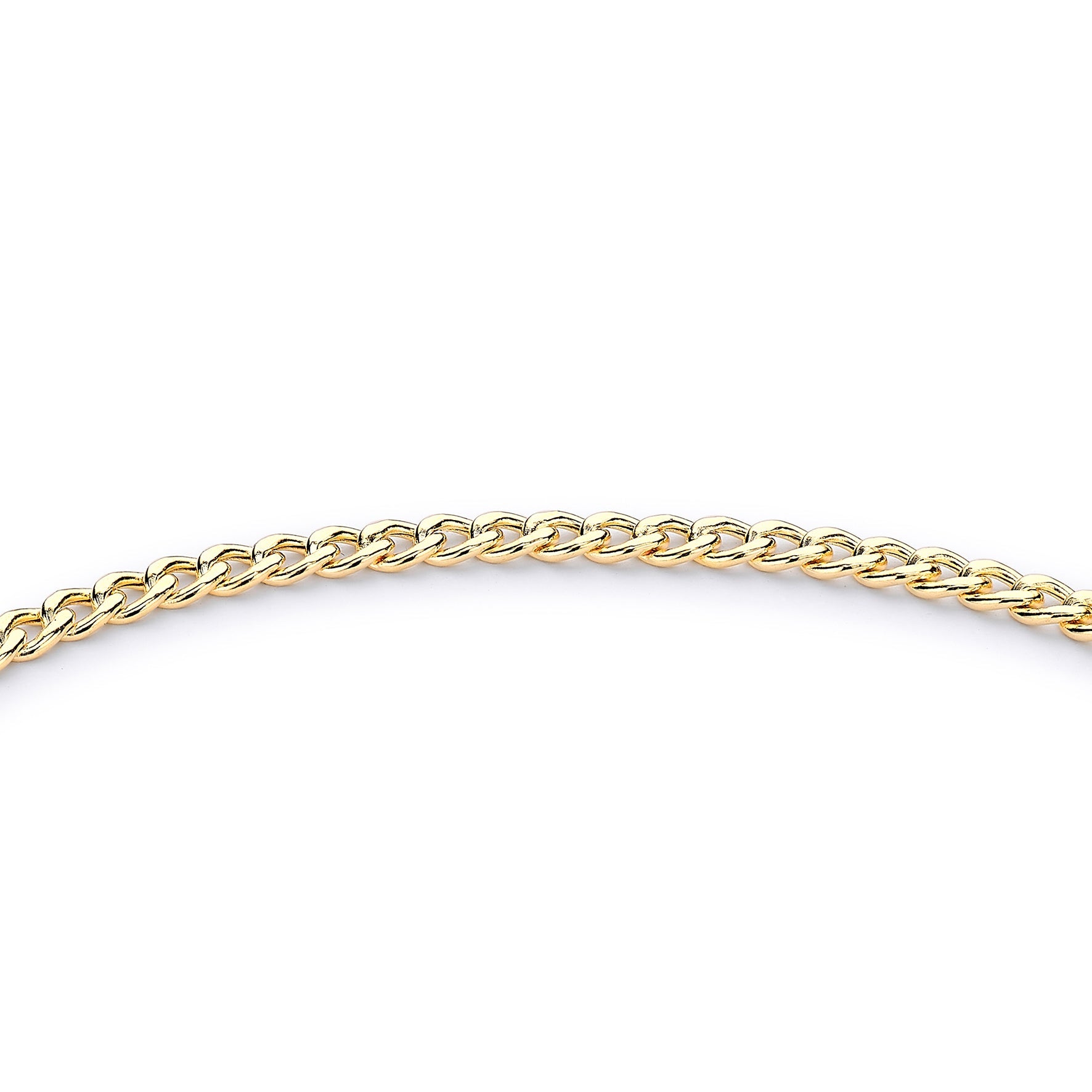Glow 9ct Gold Hollow Curb Albert T-Bar Bracelet 19cm