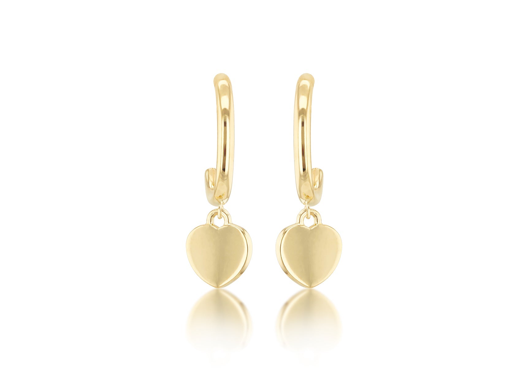 9ct Yellow Gold Heart Drop Earring