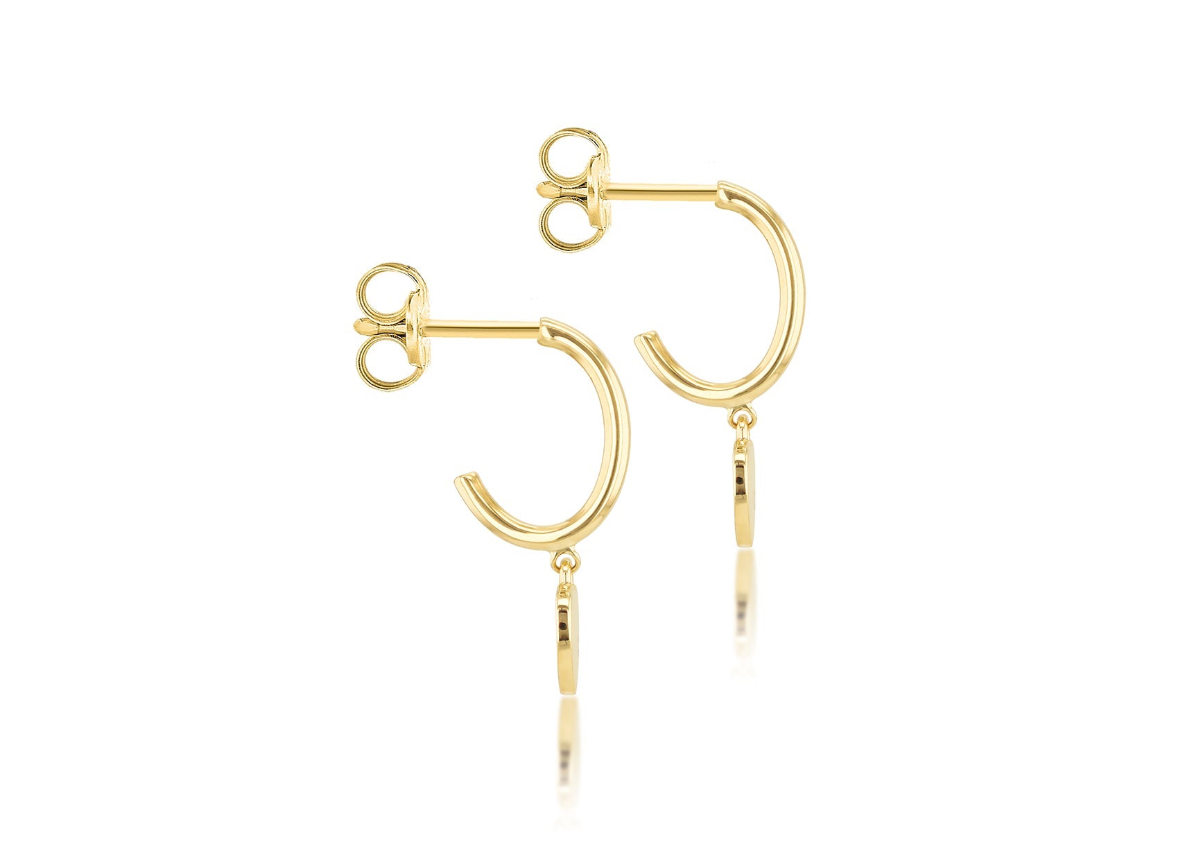9ct Yellow Gold Heart Drop Earring