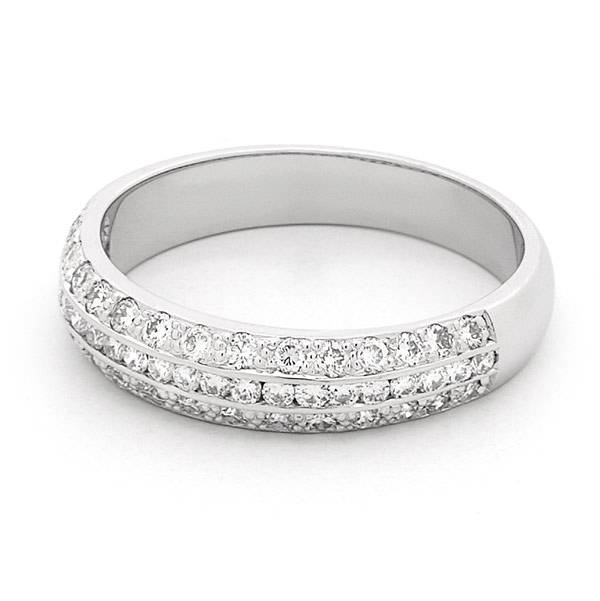 Brilliant cut diamond pave & channel set ring