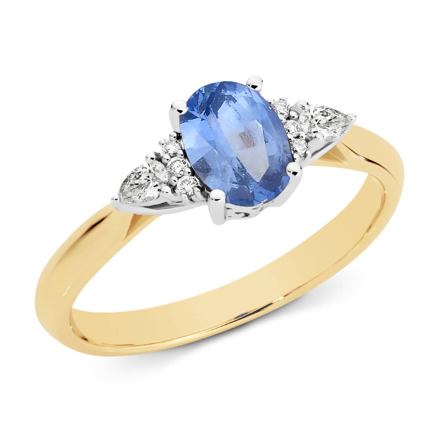 Oval Ceylon Sapphire & Diamond Statement Ring