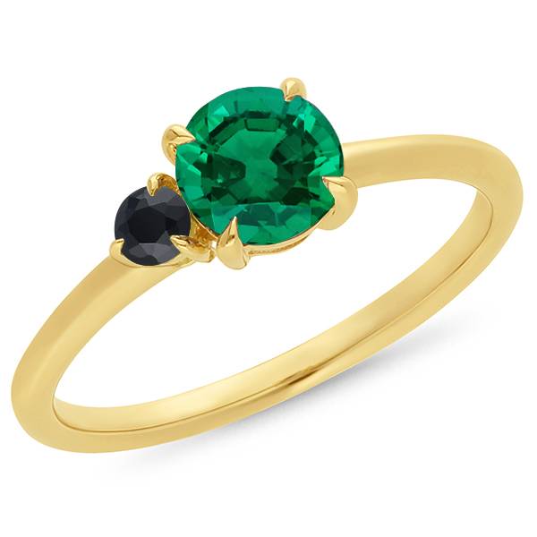 Emerald & Sapphire Two Stone Dress Ring