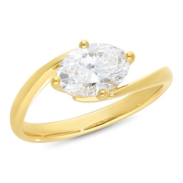Oval lab grown diamond solitaire engagement ring