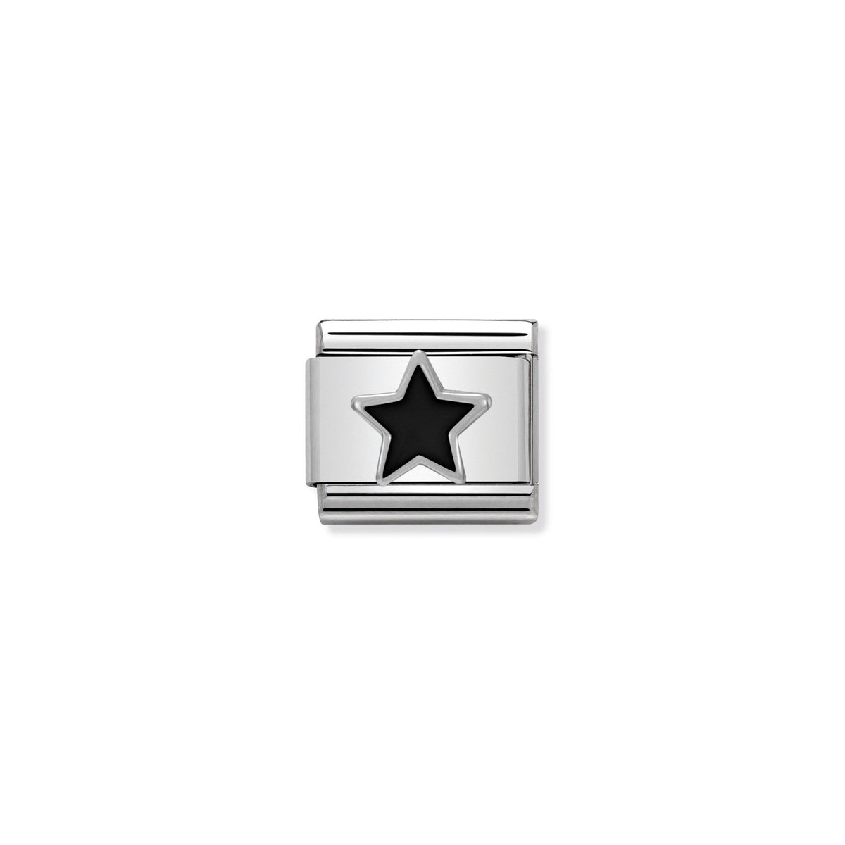 NOMINATION Composable Classic Link 330202/05 Black Star in Enamel & 925 Silver