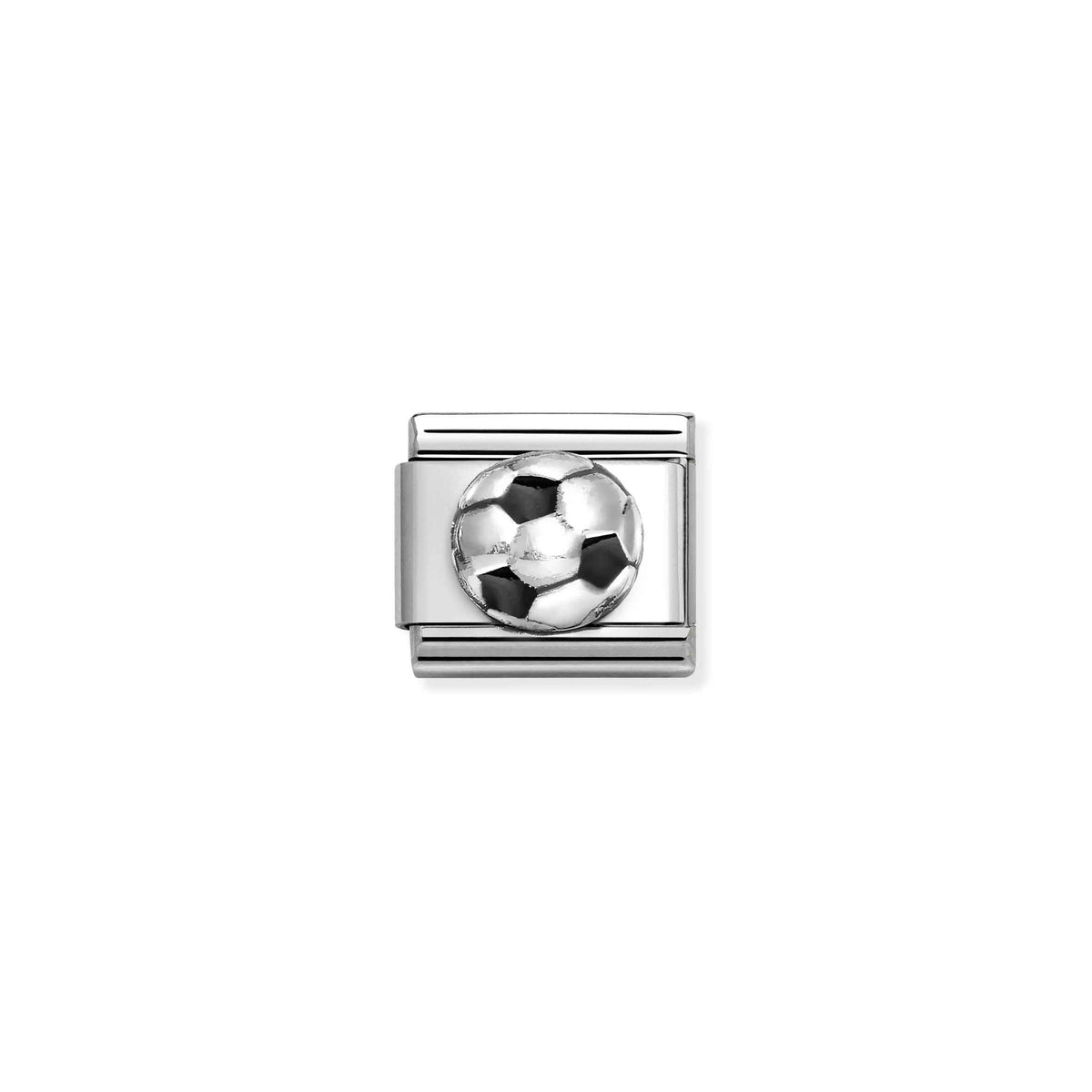 NOMINATION Composable Classic Link 330204/27 Soccer Ball in 925 Silver & Black Enamel