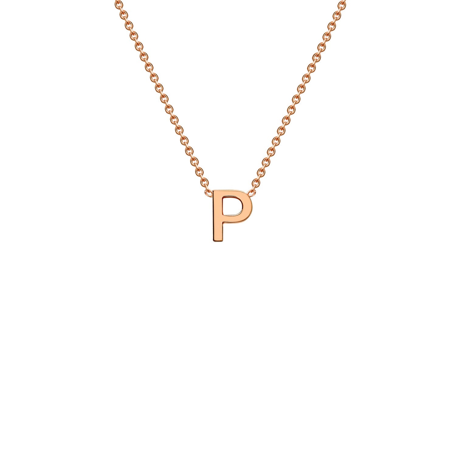 9ct Rose Gold 'P' Initial Adjustable Letter Necklace 38/43cm