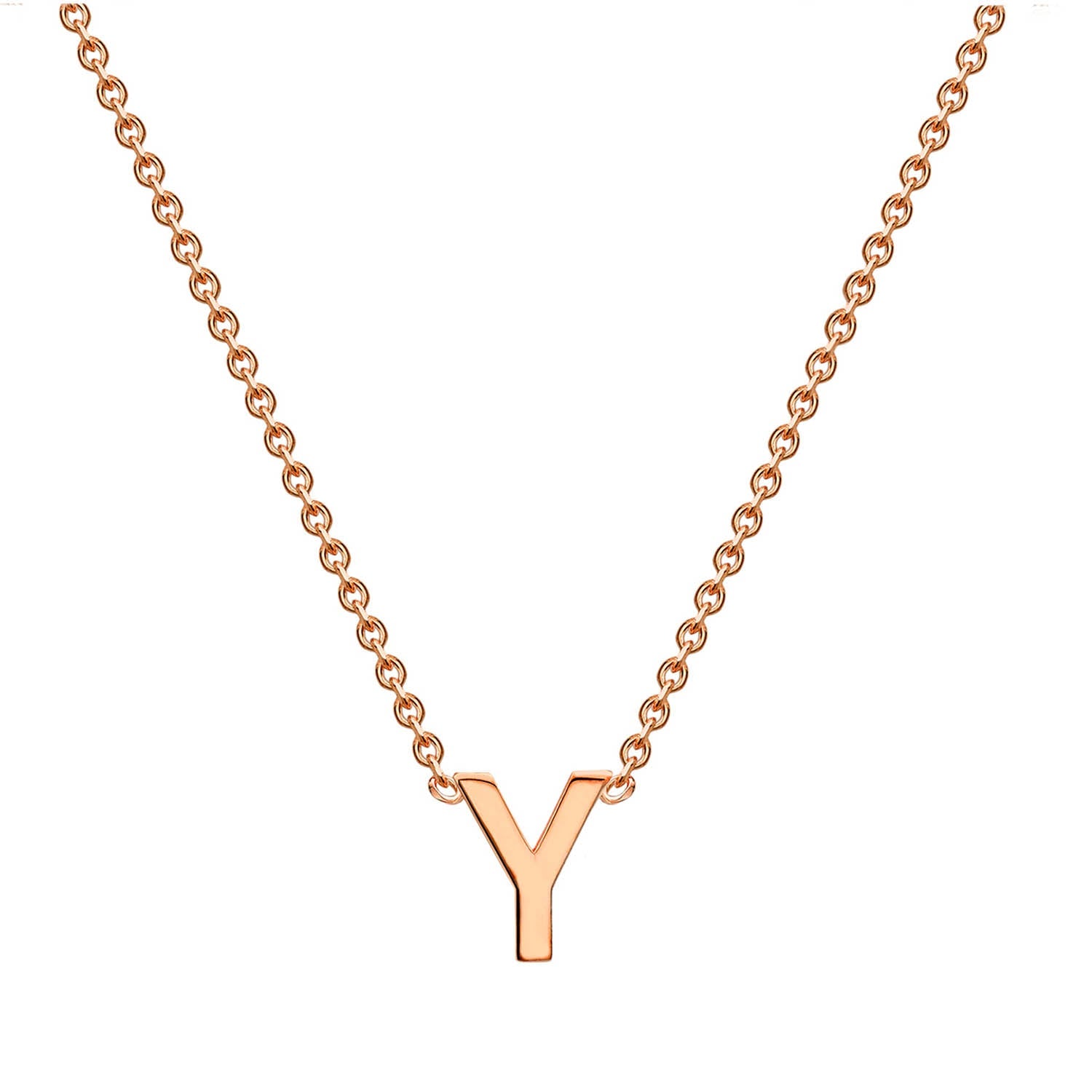 9ct Rose Gold 'Y' Initial Adjustable Letter Necklace 38/43cm