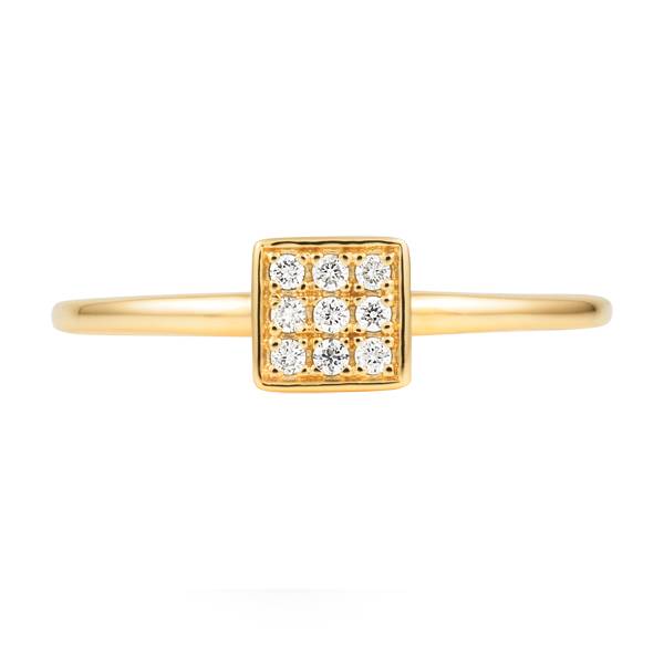 Square brilliant cut diamond proposal ring