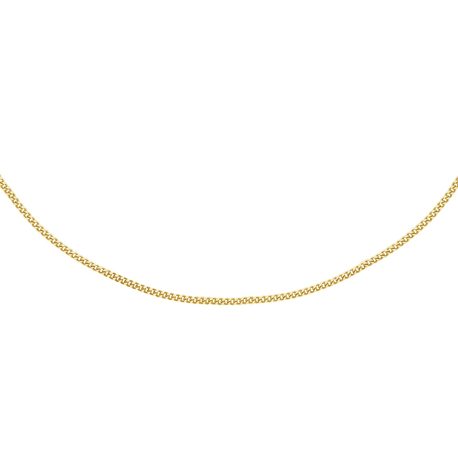 9ct Yellow Gold 25 Diamond Cut Curb Chain 40cm