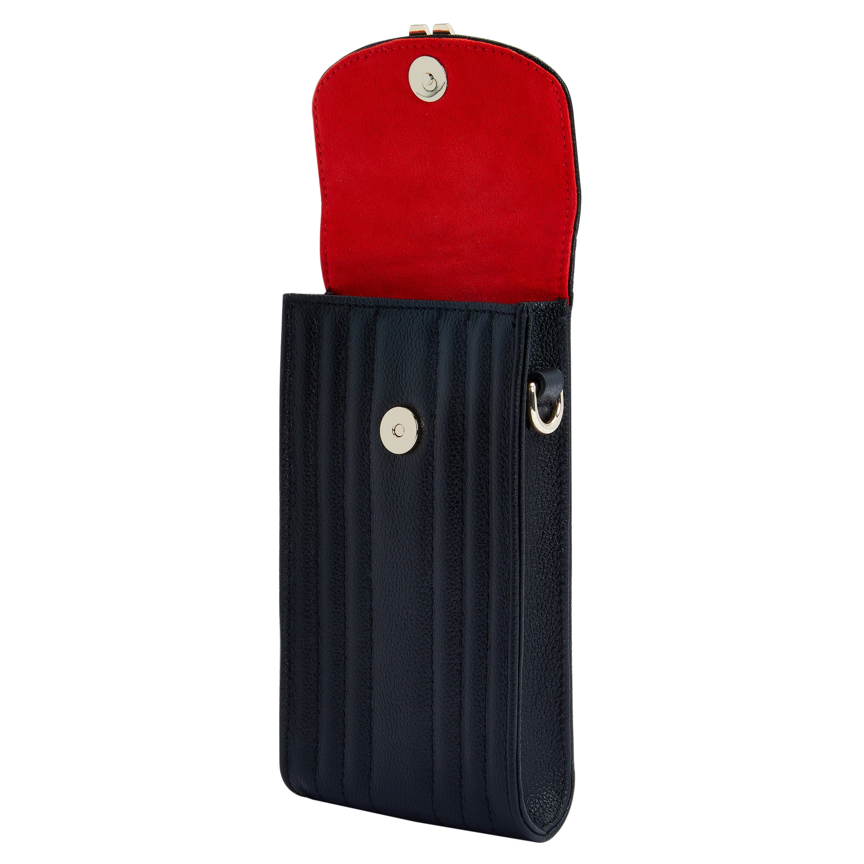 Wolf Mimi Phone Case with Wristlet & Lanyard Black
