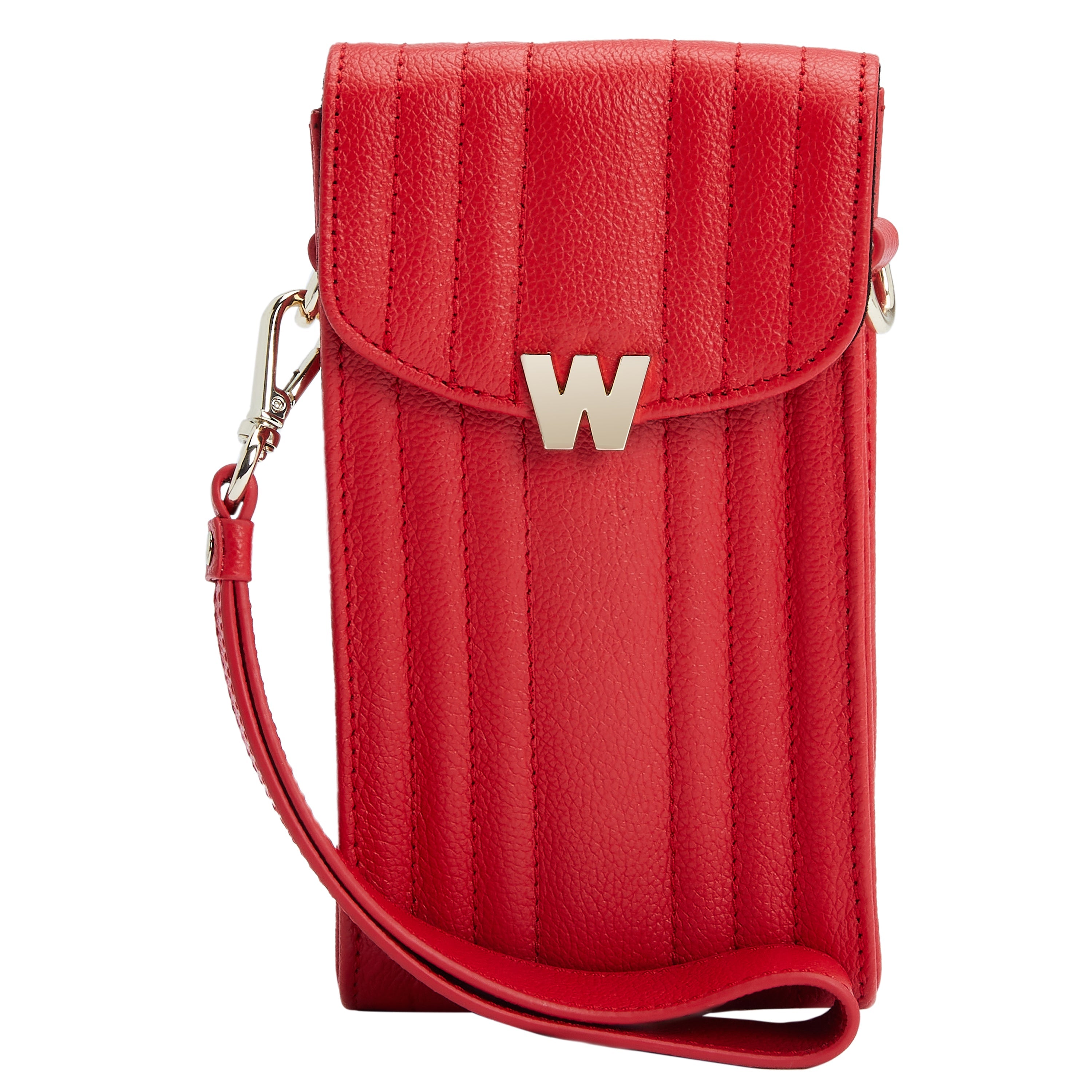 Wolf Mimi Phone Case with Wristlet & Lanyard Red