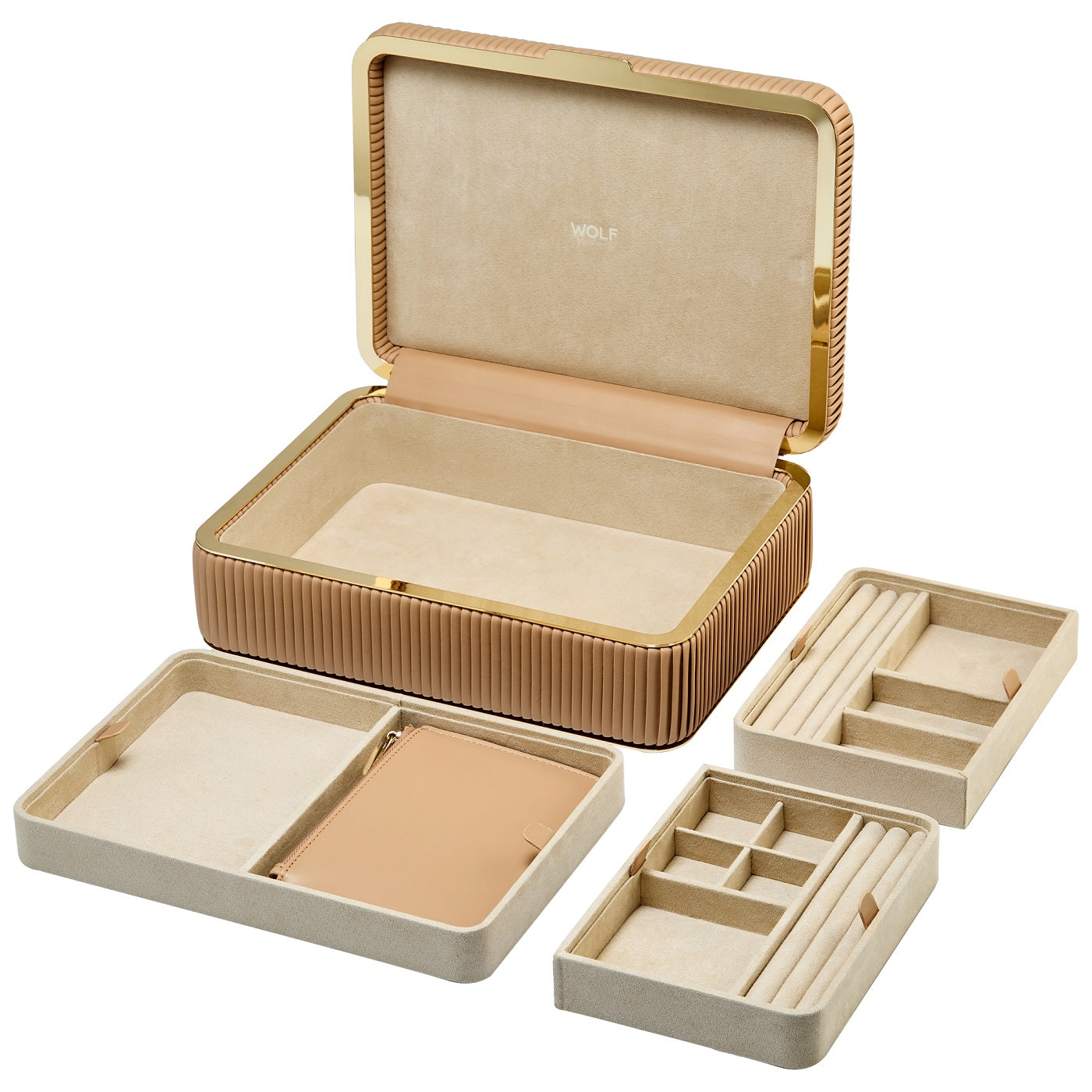 Wolf Bella Medium Jewellery Box Mocha