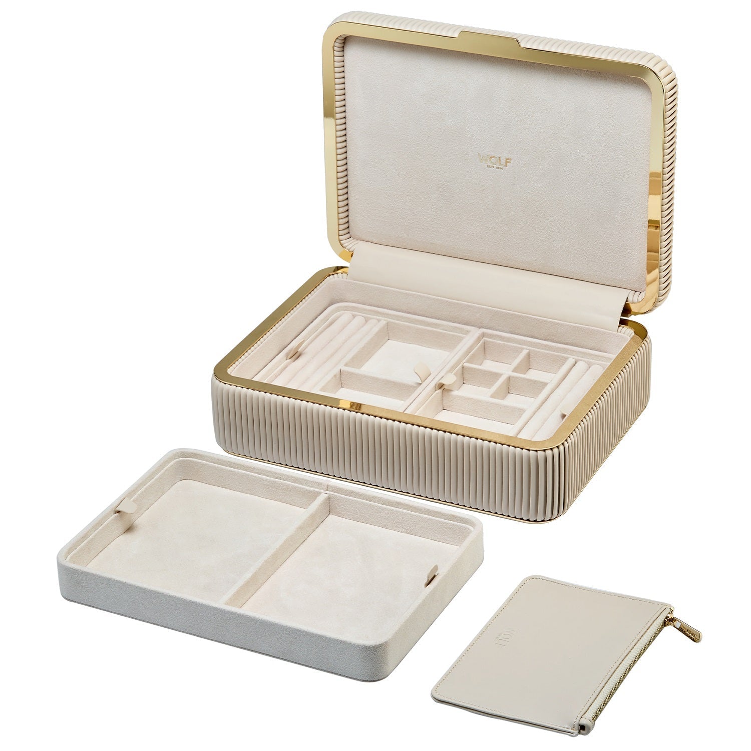 Wolf Bella Medium Jewellery Box Bone