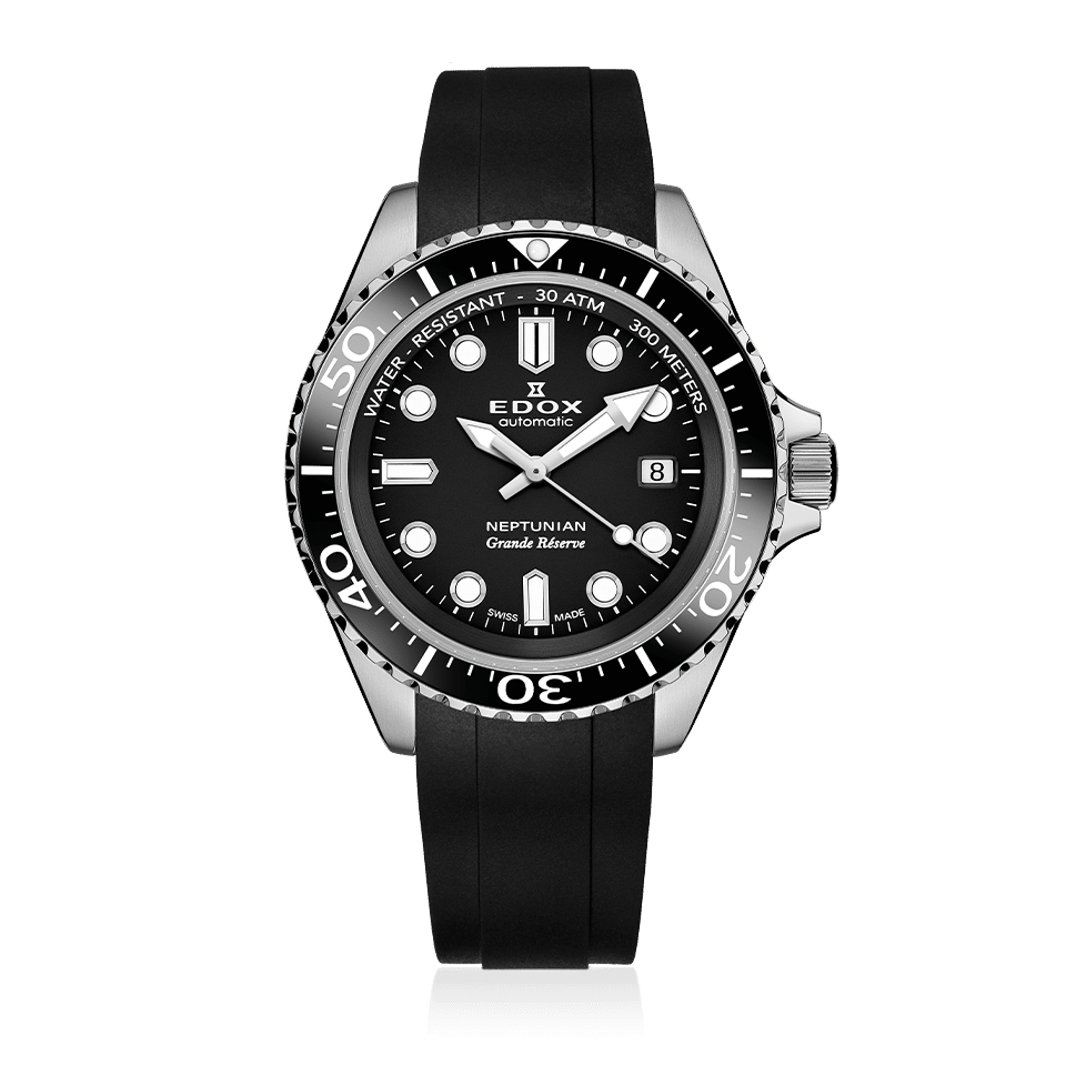 Edox Neptunian Grande Reserve Date Automatic Black