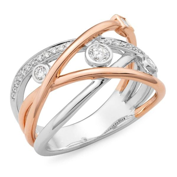 Brilliant Cut Diamond Two Tone Dress Ring