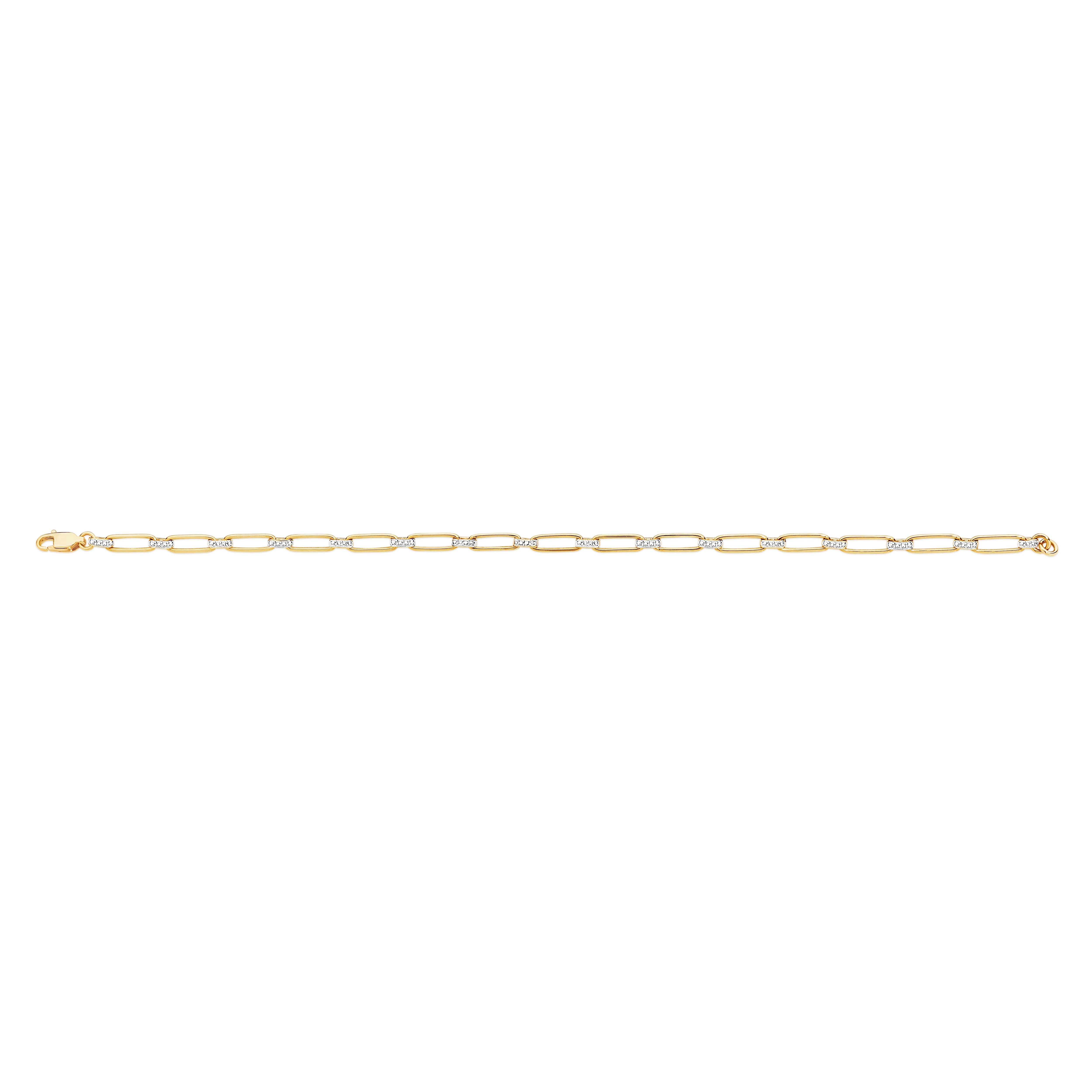 9ct gold paperclip link bracelet