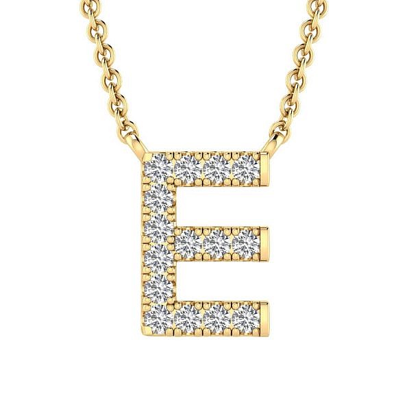 Petite diamond initial pendant with chain