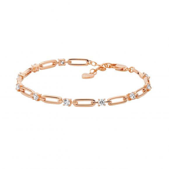 Rose Gold Plated Sterling Silver Cubic Zirconia Bracelet