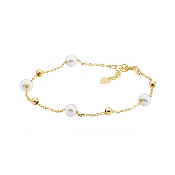 Gold Plated Sterling Silver Pearl Bracelet