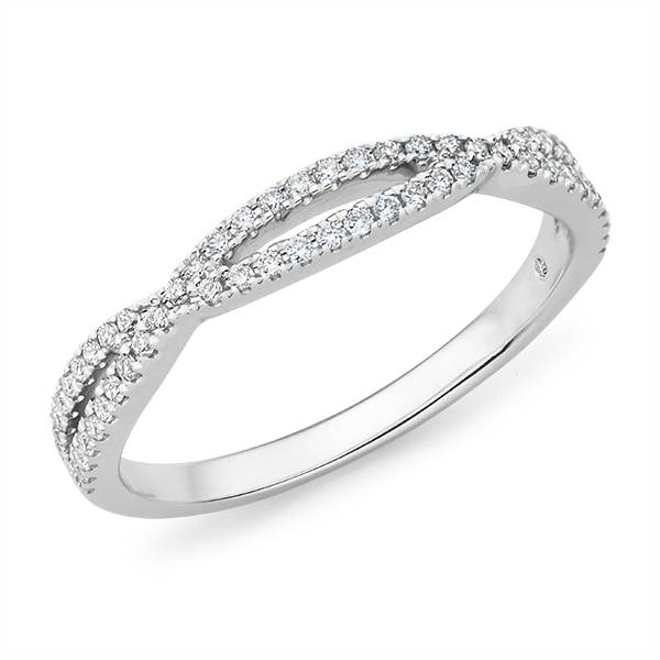 Diamond twist wedding ring