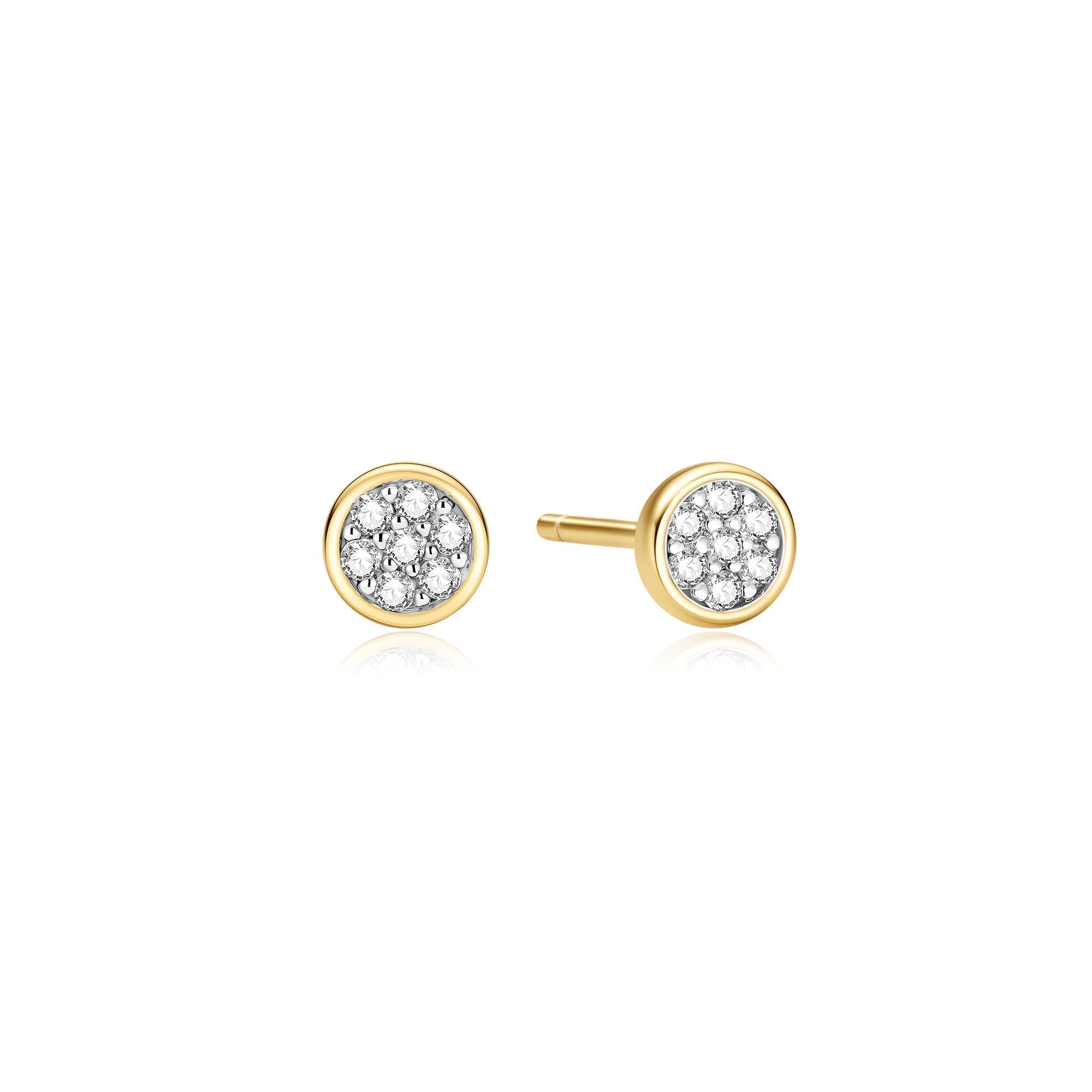 Ania Haie Gold Small Pave Disc Stud Earrings