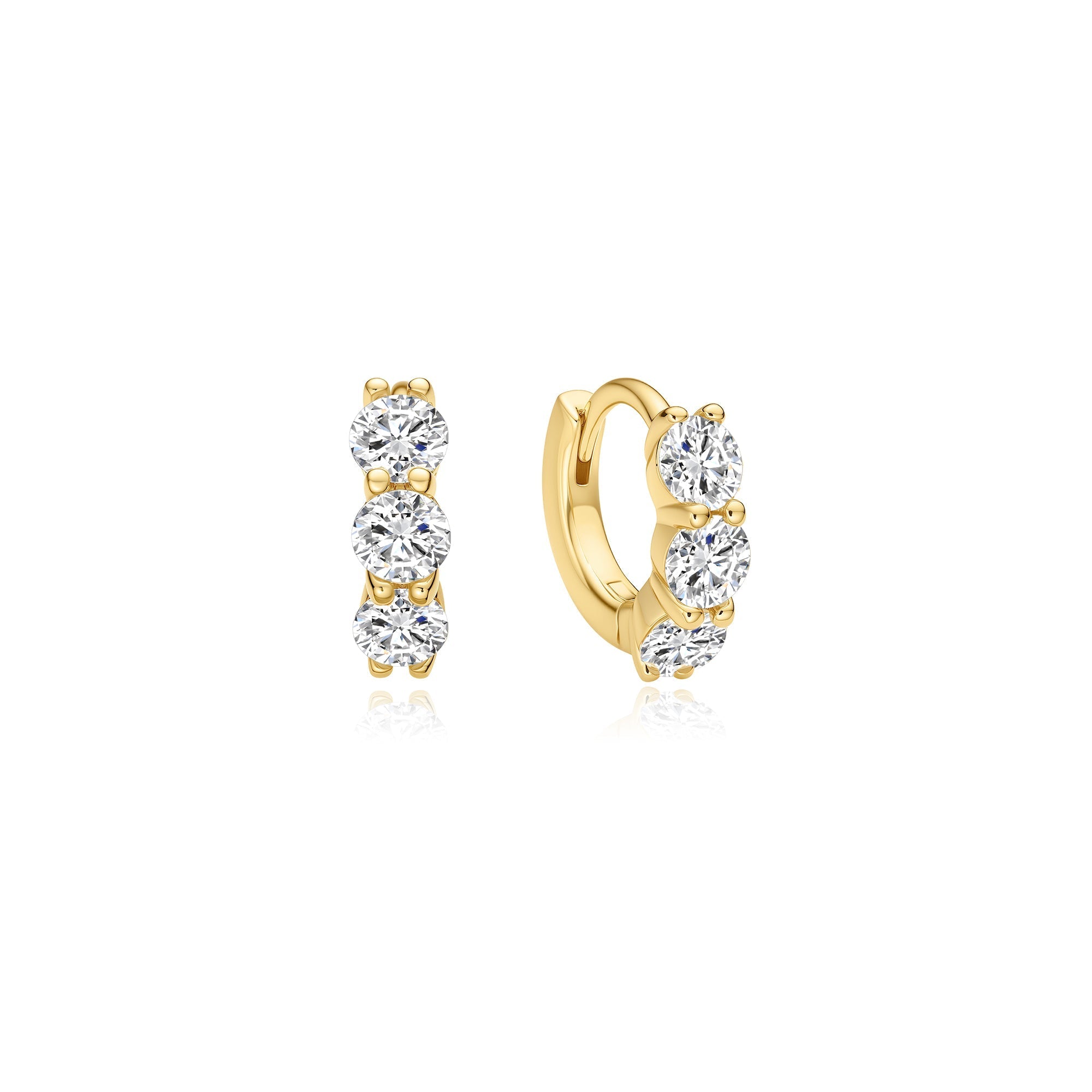 Ania Haie Gold Trio Sparkle Huggie Hoop Earrings