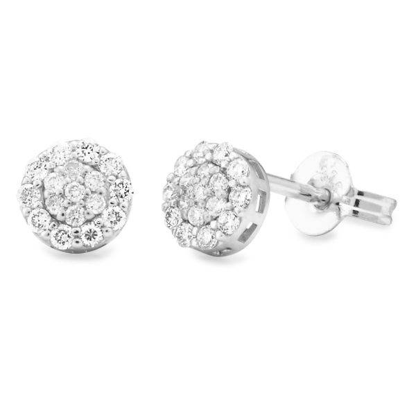 Diamond cluster stud earrings