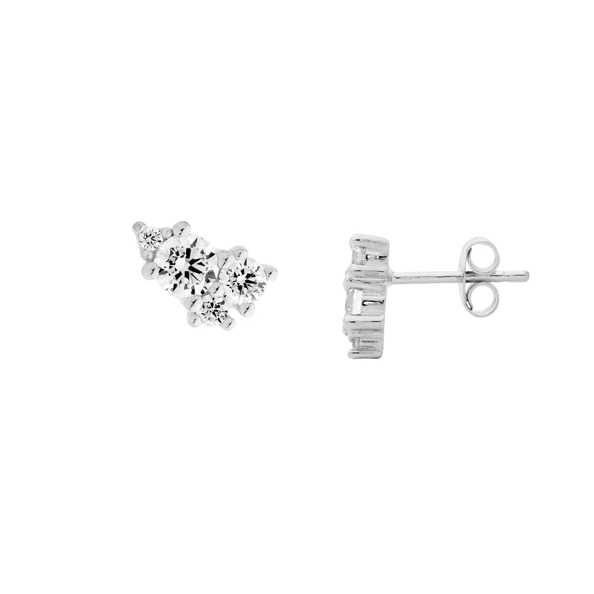 Sterling Silver Cubic Zirconia Stud Earrings