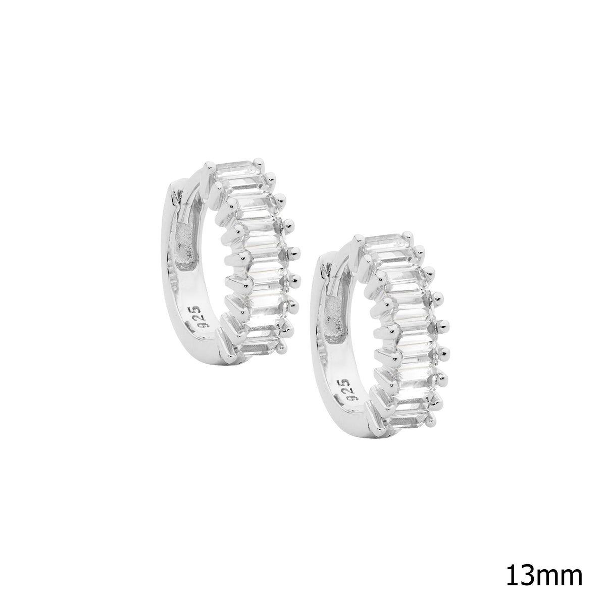 Sterling Silver Cubic Zirconia Hoop Earrings