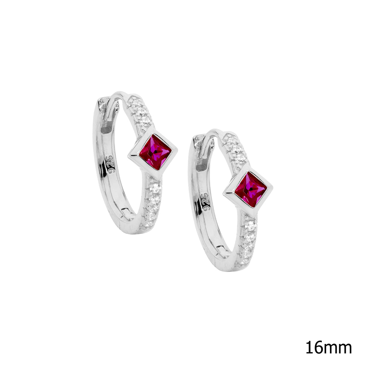 Sterling Silver Cubic Zirconia Hoop Earrings