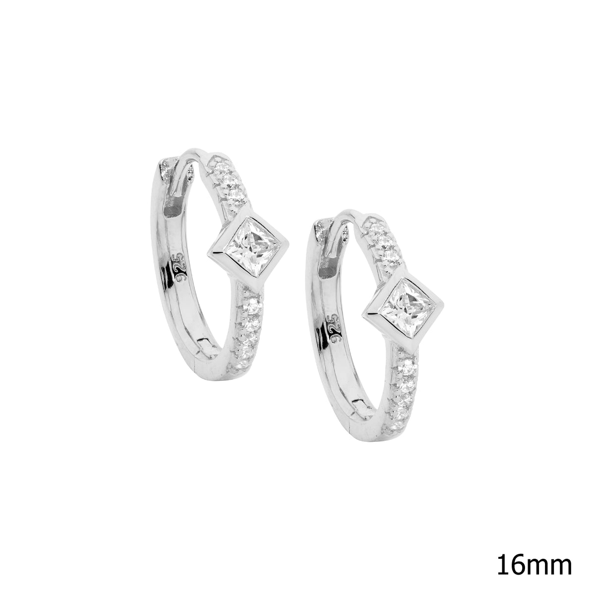 Sterling Silver Cubic Zirconia Hoop Earrings