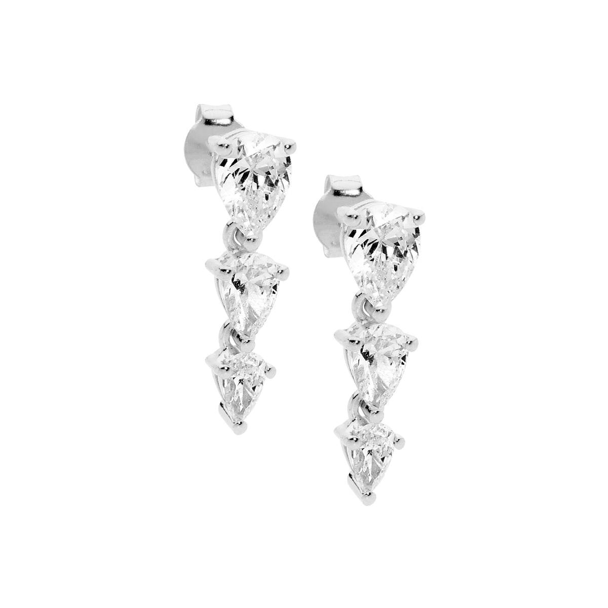 Sterling Silver Cubic Zirconia Drop Earrings