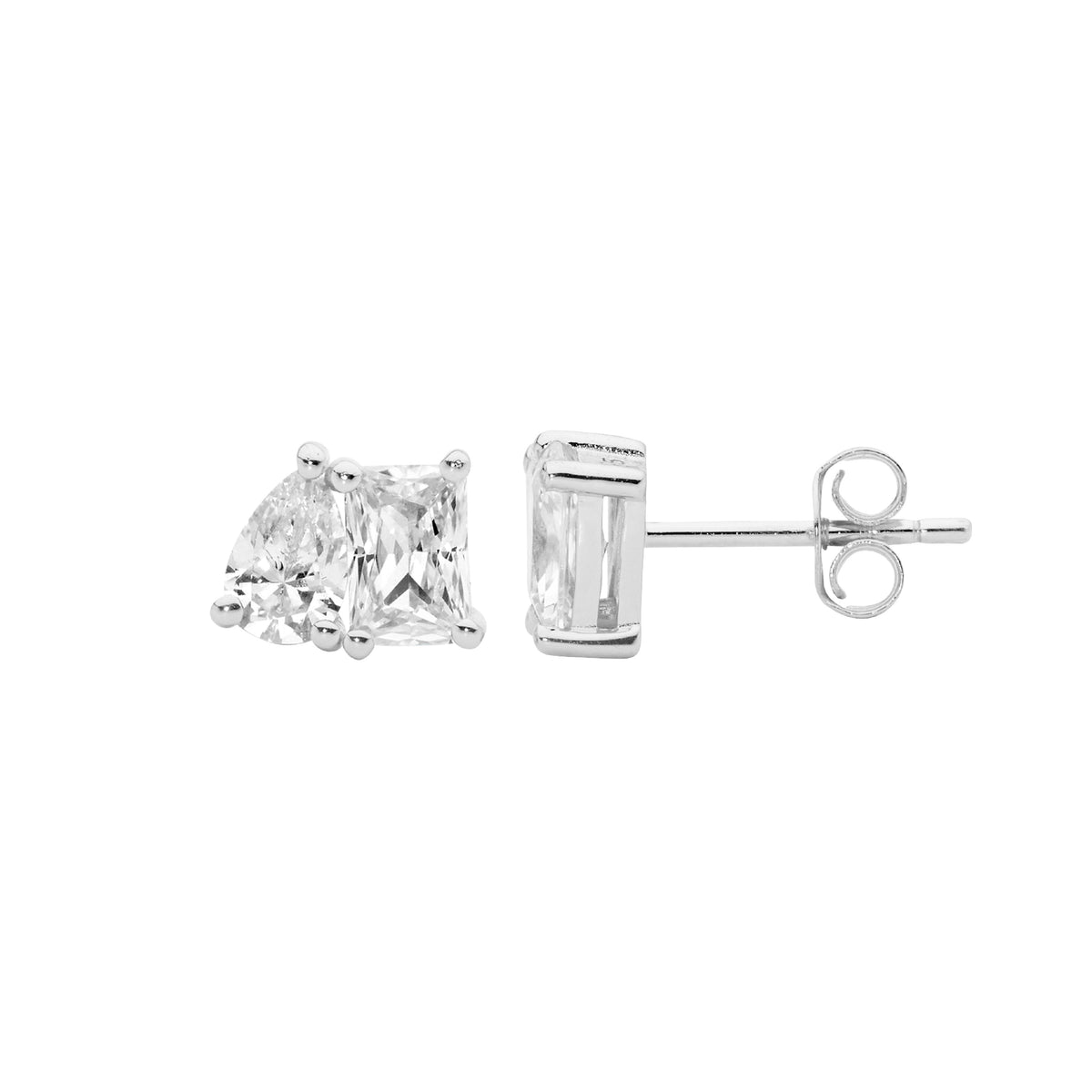 Sterling Silver Cubic Zirconia Stud Earrings