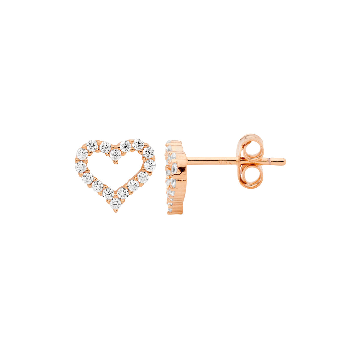 Rose Gold Plated Sterling Silver Cubic Zirconia Earrings