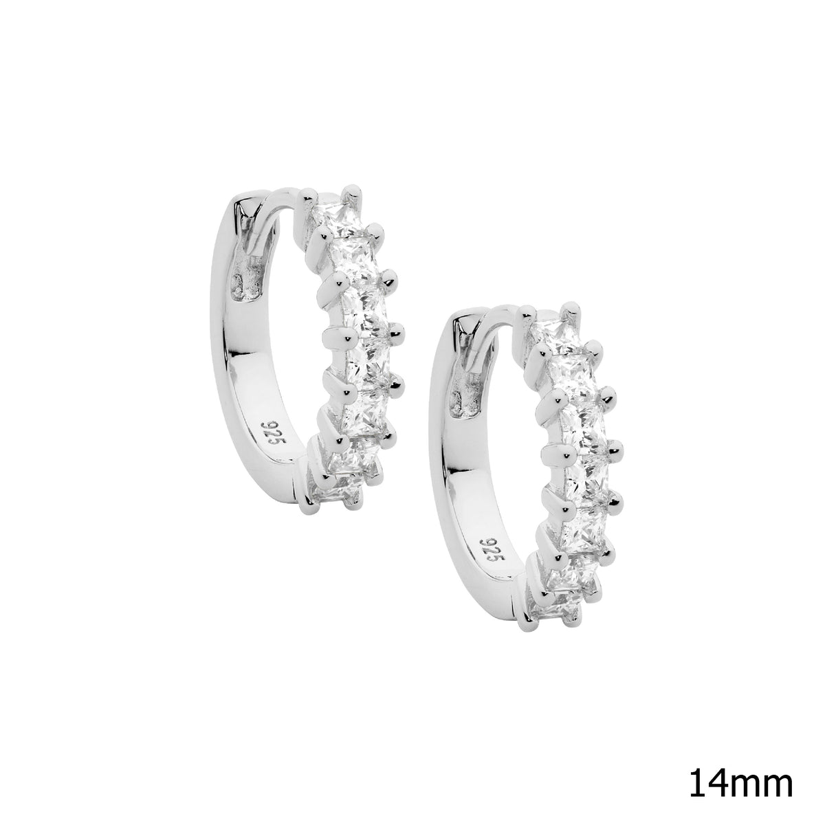 Sterling Silver Cubic Zirconia Hoop Earrings