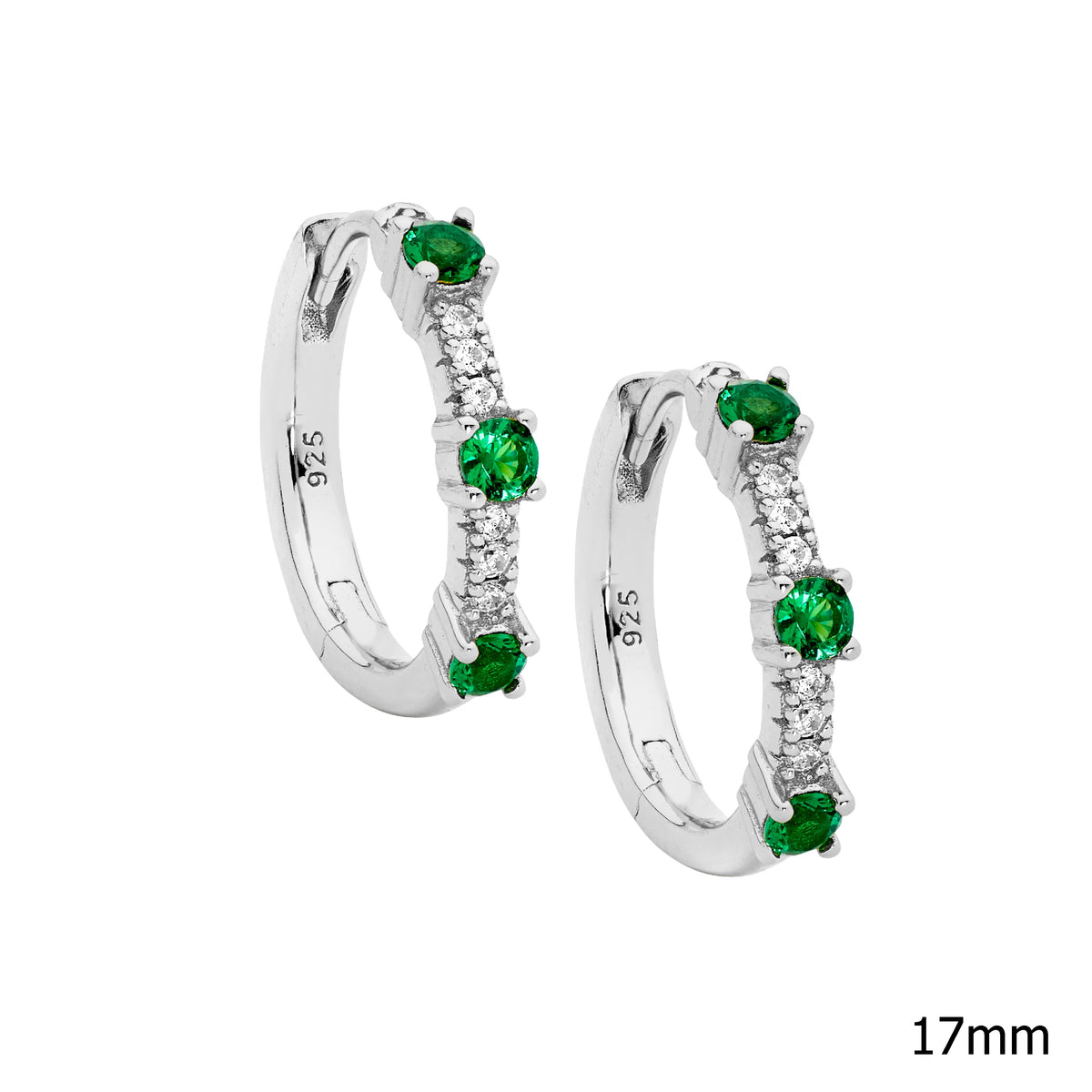 Sterling Silver Cubic Zirconia Huggie Earrings