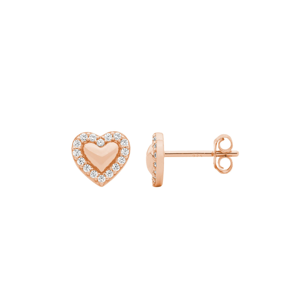 Rose Gold Plated Sterling Silver Cubic Zirconia Earrings