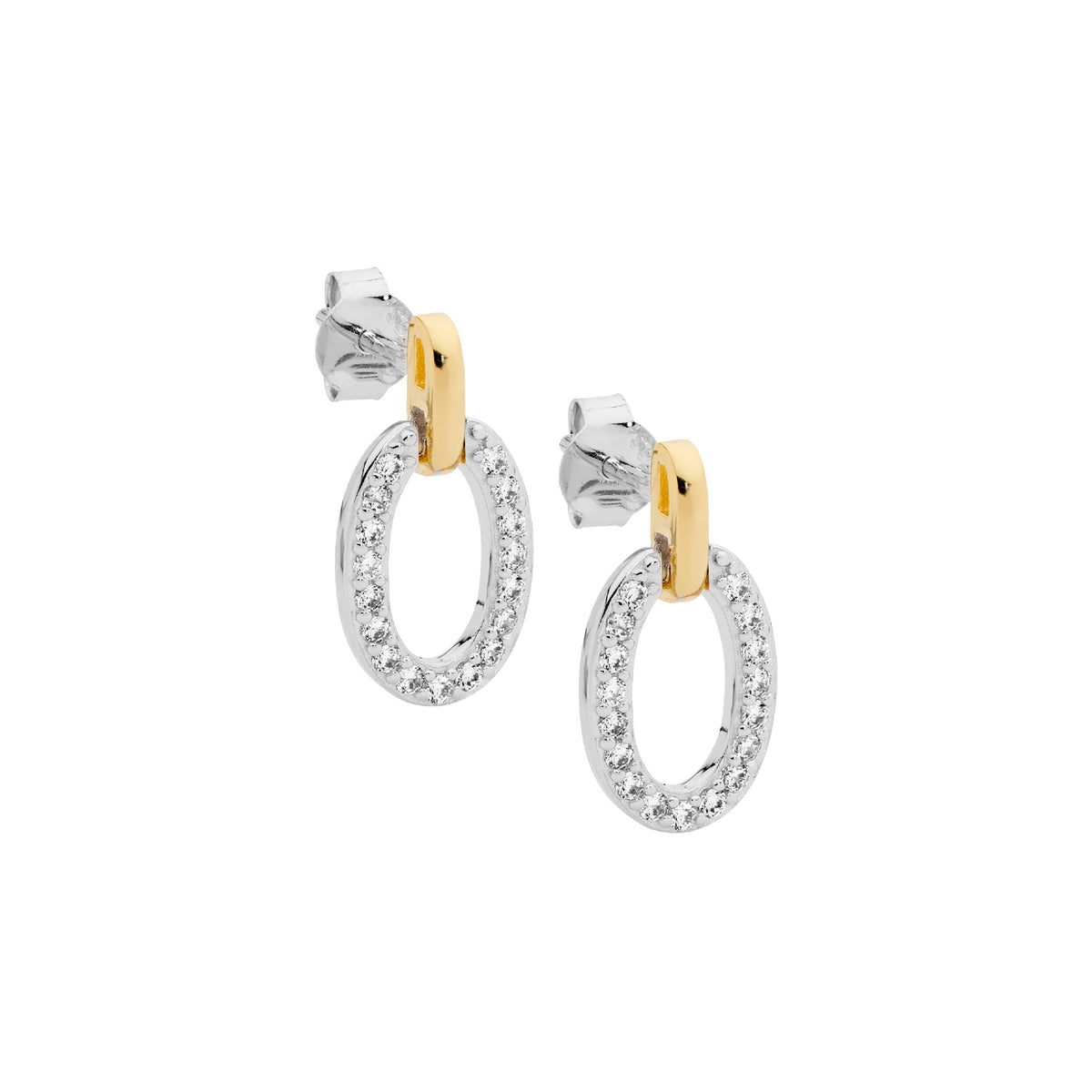 Gold Plated Sterling Silver Cubic Zirconia Earrings