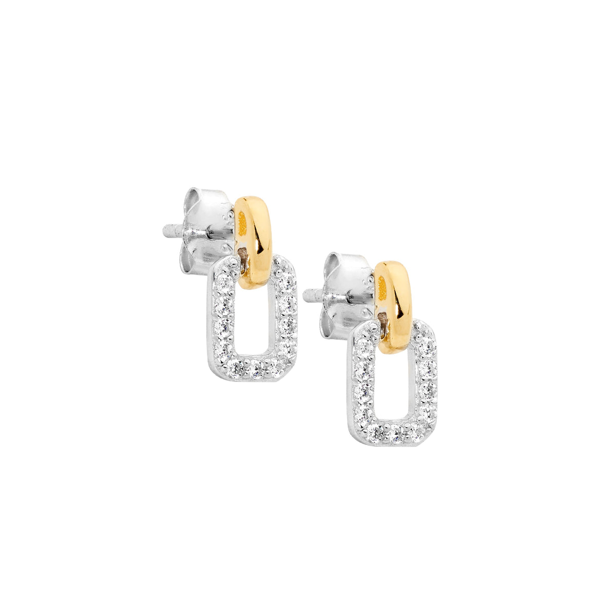 Gold Plated Sterling Silver Cubic Zirconia Earrings
