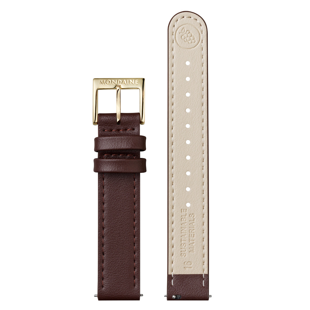 Mondaine Doppio Brown Leather 33mm Watch - MLE.33110.LGV